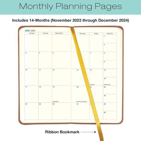 2025 Textured Cover Weekly Monthly Pocket Planner/Pocket Calendar, 4"x7": 14 Months (November 2024 - December 2025) / 2025 Calendar / 2025 Weekly Calendar/Weekly Planner Organizer (Blue) in Saudi Arabia