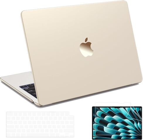 B BELK Compatible with 2024 MacBook Air 15 inch Case, [100% Official Color] MacBook Air 15 M3 Case A3114 A2941 2023 M2, Sturdy Protective Laptop Hard Shell + Screen&Keyboard Cover, Starlight Clear in Saudi Arabia