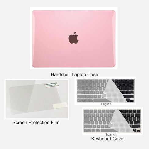 جراب COATIT لجهاز MacBook Air 13.6 بوصة M3 A3113 2024 M2 2022 إصدار A2681، لجهاز MacBook Air 13 بوصة M2 M3 وغطاء لوحة مفاتيح وواقي شاشة، وردي كريستالي in Kuwait