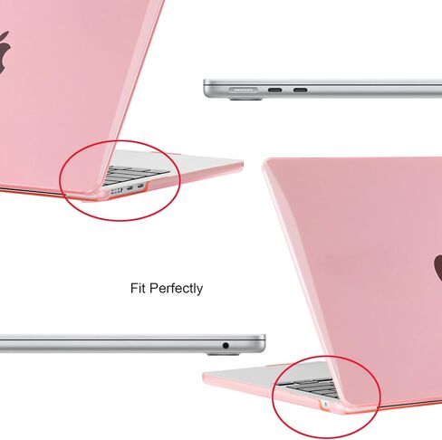 جراب COATIT لجهاز MacBook Air 13.6 بوصة M3 A3113 2024 M2 2022 إصدار A2681، لجهاز MacBook Air 13 بوصة M2 M3 وغطاء لوحة مفاتيح وواقي شاشة، وردي كريستالي in Kuwait