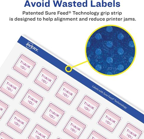 Avery Glossy Clear Square Labels with Sure Feed, 1.5" x 1.5", 200 Glossy Clear Labels, Print-to-The-Edge, Laser/Inkjet Printable Labels in Saudi Arabia
