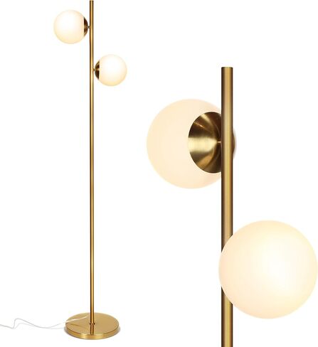 مصباح أرضي من Brightech لغرفة المعيشة، ضوء قطبي حديث في منتصف القرن لغرفة النوم، مصابيح LED ساطعة للمكاتب، ديكور غرفة المعيشة المعاصرة - ذهبي/نحاس عتيق in Kuwait