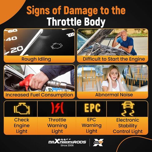 جسم الخانق الإلكتروني maxpeedingrods 12632172 لسيارة Buick Enclave LaCrosse، Chevy Camaro Equinox Caprice Impala Traverse، Cadillac ATS CT6 CTS SRX XT5 XTS، GMC Acadia Canyon Terrain، S20219 in Kuwait