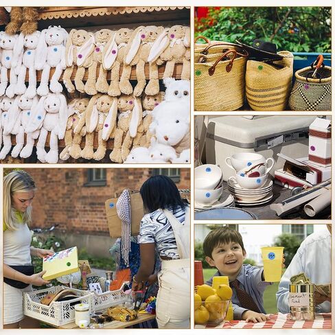 Garage Sale Stickers Yard Sale Price Stickers 2304 Pcs Preprinted Price Labels 3/4" Round Price Tags Stickers Flea Market Pricing Stickers in Saudi Arabia
