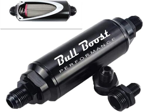 فلتر الوقود Bull Boost 44 ميكرون مضمن -6AN -8AN -10AN عالمي عالي التدفق توربو الخام in Kuwait