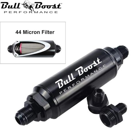 فلتر الوقود Bull Boost 44 ميكرون مضمن -6AN -8AN -10AN عالمي عالي التدفق توربو الخام in Kuwait