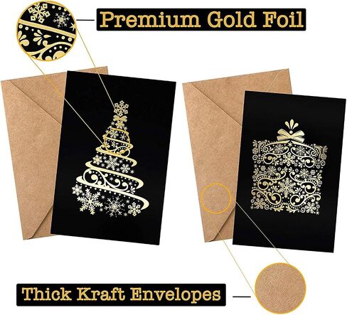24 Cute Christmas Cards Assorted - Joyful Christmas Greeting Cards in 24 Unique Designs -Happy Holiday Cards- Family Christmas Cards- Bulk Assorted Christmas Cards with Envelopes, 4 x 6 Inches in Kuwait