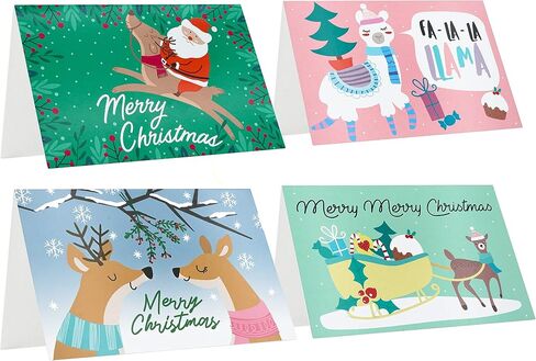 24 Cute Christmas Cards Assorted - Joyful Christmas Greeting Cards in 24 Unique Designs -Happy Holiday Cards- Family Christmas Cards- Bulk Assorted Christmas Cards with Envelopes, 4 x 6 Inches in Kuwait