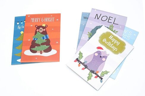 24 Cute Christmas Cards Assorted - Joyful Christmas Greeting Cards in 24 Unique Designs -Happy Holiday Cards- Family Christmas Cards- Bulk Assorted Christmas Cards with Envelopes, 4 x 6 Inches in Kuwait