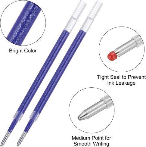 PATIKIL Gel Pen Refills, 24 Pcs 0.8mm Medium Point Glitter Coloring Gel Ink Pen Replace Refills for Retractable Click Pens Writing Drawing Doodling Office Study Classroom Supplies, Blue in Saudi Arabia