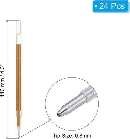 PATIKIL Gel Pen Refills, 24 Pcs 0.8mm Medium Point Glitter Coloring Gel Ink Pen Replace Refills for Retractable Click Pens Writing Drawing Doodling Office Study Classroom Supplies, Blue in Saudi Arabia
