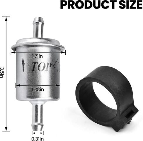 5/16 Inline Fuel Filter - Upgraded Billet Aluminum Metal Gas Filter - Automotive Replacement Fuel Filters for Motorcycle ATV Small Engines, Corrosion Resistance, High Flow in Saudi Arabia