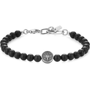 GAVU Men's Compass Bracelet Beaded Bracelet for Men, Tiger Eye Bracelet Onyx Bracelet Shell Pearl Bracelet
