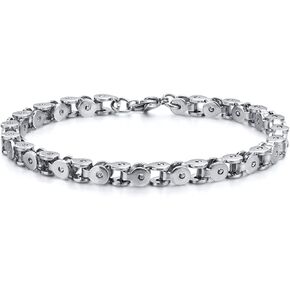 Men's Punk Rock Stainless Steel Bike Chain Link Bracelet
