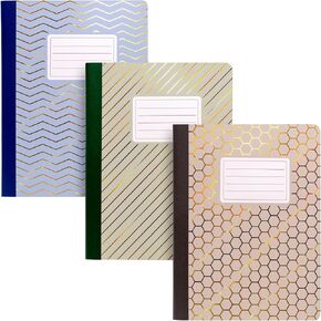 Pukka Pad, Composition Notebooks - 3 Pack of Journals Featuring 140 Pages of College Ruled 80GSM Paper with Sturdy Cover Stock - 9.75 x 7.5in - Bloom