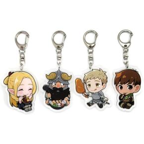 EBTY DREAMS Inc. - Set of 4 Delicious In Dungeon Acrylic Keychain Marcille Donato, Laios Touden, Senshi, Chilchuck Tims v2