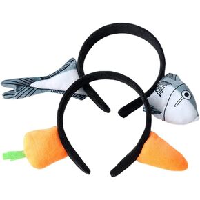 Salted Fish Animal Novelty Funny Headband and Cosplay Cute Funny Orange Carrot Hairband Hair Hoop for Kids Children Adults Halloween Costume Party