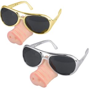 Toyvian 2 Pcs Pig Nose Glasses Mask Halloween Party Funny Cosplay Glasses Props Novelty Pig Nose Masks for Adults