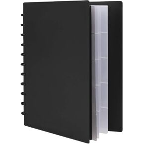 Spiral-Bound Presentation Book 20 Sheets Clear Pockets Polycovers Plastic Multi Pocket Folders Letter Size Document Project Organizer Art Portfolio Clear Book Storage Book for Business School Office
