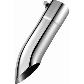 Upower 3 Inch Inlet Exhaust Tip, Turn Down Diesel Tailpipe Tip with 3" Inlet 3" Outlet 12" Overall Length, Polished Stainless Steel Bolt On Design