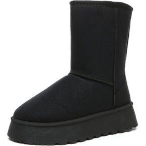 Bernal Mid-Calf Snow Boots for Women Platform Faux Fur Boots Slip-On Warm Comfortable Ankle Outdoor Shoes