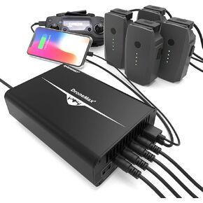 Mavic Pro Battery Charger Hub, DJI Mavic Pro Drone Charger Accessories, Charge 4 Batteries & 2 USB Ports Simultaneously
