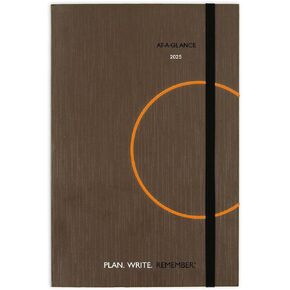 AT-A-GLANCE 2025 Planning Notebook, Daily, 5" x 8-1/4", Small, Plan. Write. Remember., Brown (7062013025)