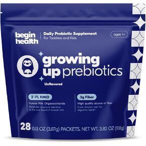 Daily Growing Up Prebiotics Family Size - Kids & Toddler Digestion Powder, for Constipation | Softens Stool for Easy Pooping | Fiber Rich, Tasteless & Textureless (56 Servings)