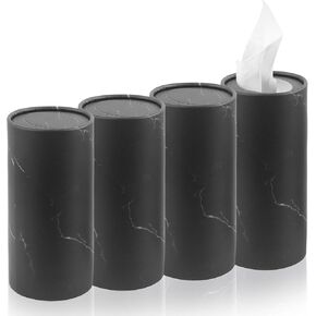 4PCS Car Tissue Holder for Car Cup Holder,Minimalist Car Tissues Cylinder of Travel Tissues Replace 50 Facial Tissue,Universal Car Accessories Car Tissue Box for Most Cars