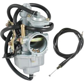 Carburetor Replacement For Honda TRX250 Recon 1997-2001 TRX250TE TRX250TM 2002-2007, Include Oil Filter, Air Filter, Fuel Valve Petcock, Throttle Cable