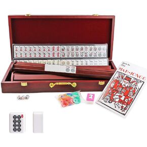 We pay your sales tax American Mahjong Set in Wooden Case ~ 4 Wooden Racks & Pushers Included , 166 Tiles M30MH