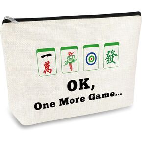 Mahjong Gifts for Girls Women Makeup Bag Mahjong Lover Gift Cosmetic Bag Funny Gambling Gifts Retirement Gifts for Grandma Aunt Mom Sister Friend Mahjong Lover Birthday Christmas Gift Travel Pouch