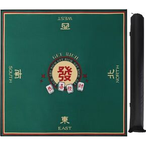 Table Cover for Mahjong, 31.1 Inches Mahjong Mat, Roll-up delivery with Carrying Bag (Red)