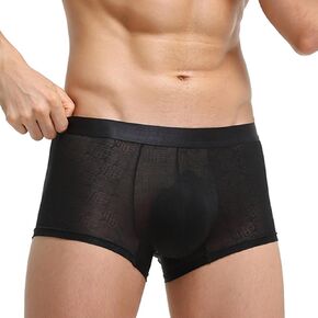 Evankin Men's Boxer Brief Underwear See Through Mesh Sexy and Fun Underpants Shorts Home Comfortable Lingerie
