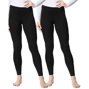 32 DEGREES Ladies' Base Layer Heat Pant 2-Pack (S, Black)
