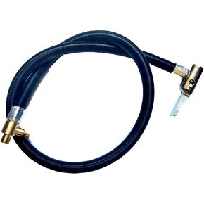 23.6inch Auto Flexible Tire Valve Extension Adapter Car Tire Inflator Hose Adapter Locking Air Chuck Quick Connect and Release with Adjustable Pressure and Tire Schrader Valve for Motorcycle Bike