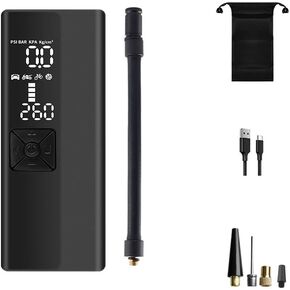 Tire Inflator Portable Air Compressor Auto Air Pump for Car Tire Car Accessories with Digital Pressure Gauge 3X Faster Inflation Rechargeable Air Pump for Car Motorcycle Bike Ball Emergency LED Light
