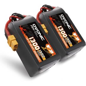 OVONIC 130C 6S 1300mah Lipo Battery 22.2V Pack with XT60 Plug for FPV Racing（2pcs）