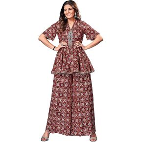 Elina fashion Indian Stitched Kurti for Womens With Sarara Bottom | Readymade Rayon Printed Kurtis Kurta