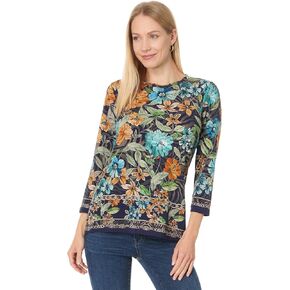 Johnny Was Women's The Janie Favorite 3/4 Sleeve Crew Neck Tee