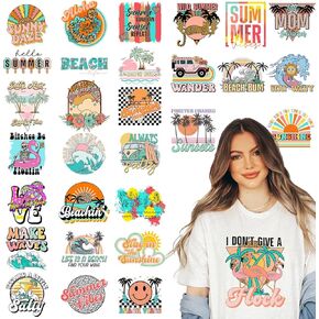 Kaciola 30 Sheets Easter Day Iron on Transfers, Cute Bunny Egg DTF Transfers Ready to Press Washable Stickers Iron on Decals for T Shirts Hoodie DIY Crafts