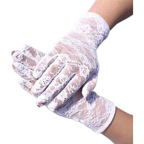 Lace Gloves,Women's Summer Elegant Short Lace Elastic Gloves,Floral Lace Gloves,Perfect for Party,Wedding