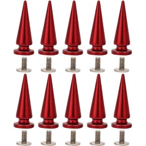 Tyenaza 10 Sets Cone Spikes, Copper Bullet Rivet Metal Screwback Studs Rivets for Punk Style DIY Leather Craft Bag Shoe (Blue)