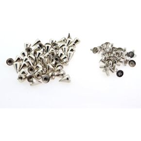 ZHYOHEN 100PCS Tapered Metal Spikes Leather Goods Pointed Decorative Screws 10mm Silver White Clothing Accessories Punk Rivet Spikes for Belts Bags Clothes Shoes Dog Collar Spikes