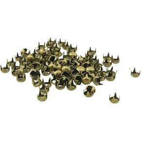 SQXBK 100PCS 5mm Round Dome Studs Metal Claw Beads Nailhead Rivets Spike Studs Spots Punk Rock DIY Round Dome Studs Metal Claw Beads Nailhead Rivets for Leather Craft Clothes Belt Bag Shoes Bracelet