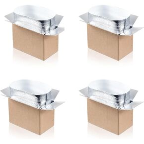 10x6x7''4 Pack Insulated Shipping Boxes with Aluminum Foil Liner,Double Insulated Carton for Frozen Food and hot,Reusable Perishable Shipper Cooler Box, Small Mailing Box for Shipping