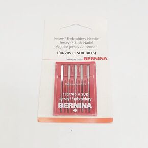 YICBOR Pack of 5pcs Jersey/Embroidery Needles 130/705 H for Bernina Sewing Machines (130/705 H SUK 80)