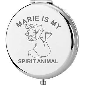 KEYCHIN Marie Cat Pocket Mirror Aristocats Cat Movie Fans Gifts Marie Is My Spirit Animal Jewelry Compact Mirror for Women Girls Teenagers (Marie Cat Mirror-S) (Marie Cat Mirror-S)