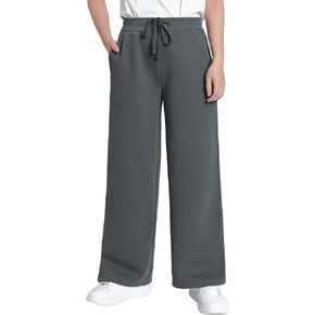 Weintee Women's Petite Wide Leg Fleece Sweatpants with Pockets in Kuwait