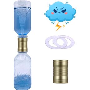 Tornado Maker, Weather Toys, Ultra-Light Aluminum Connecting Tube, Including 2 Empty Bottles, Watertight Tornado Toy, Suitable for Kids' Science Experiments (Golden)